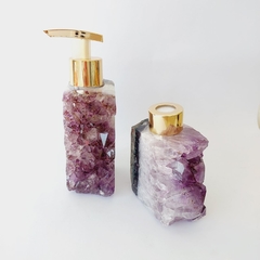 Kit lavabo de porta sabonete e aromatizador de pedra de druza