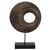 Escultura abstrata marrom com dourado