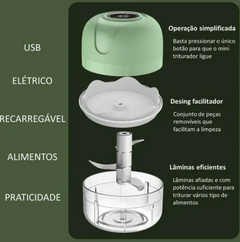 Mini Processador Elétrico de Alimentos Portátil com 3 lâminas de aço inox US na internet