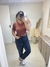 Calça Jeans Preta Estonada Lana na internet