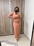 Vestido Canelado Premium Detalhe Dourado Midi na internet