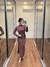 Vestido Canelado Premium Detalhe Dourado Midi - loja online