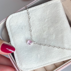 Pulseira de elos Zircônia rosa