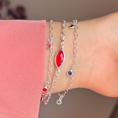 Pulseira zircônias coloridas - comprar online