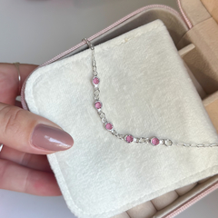 Pulseira zircônia rosa