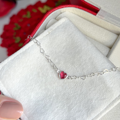 Pulseira elos coração Red