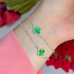 Pulseira trevo verde madrepérola - comprar online