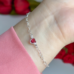 Pulseira elos coração Red - comprar online