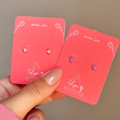Brinco zircônia lilás rosa