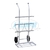Trolley designed for transporting two 20.0 L gas cylinders, featuring a white metal frame with two handles, safety chains, and two black wheels