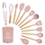 ￼Kit Utensílios em Silicone com Cabo MDF 13 Peças Unyhome Diversas Cores / Ótima Qualidade e Acabamento - Ranthelly Queiroz
