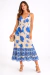 Vestido Forrado Estampa Tropical em Viscolinho(G ao GG)