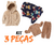 Kit 3 Peças Conjunto Infantil Estampado + Casaco Teddy + Conjunto Liso