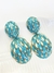 Brinco esmaltado com pintinhas douradas - TURQUESA - comprar online