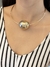 Colar pingente maxi bola bicolor - DOURADO/PRATA - comprar online