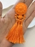 Brinco botão resina com tassel - LARANJA - comprar online