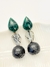 Brinco longo contas resina - atelier - PRETO / VERDE - comprar online