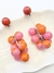 Brinco pêndulo cacho bolas bicolor atelier mic mic - LARANJA / ROSA - comprar online