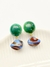 Brinco médio bicolor resina - atelier - TURQ / VERDE - comprar online