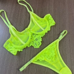 Imagem do Conjunto Plus size lingerie Tule transparente Com aro Sem bojo