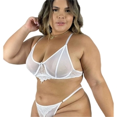 Conjunto Plus size lingerie Tule transparente Com aro Sem bojo - starks tere