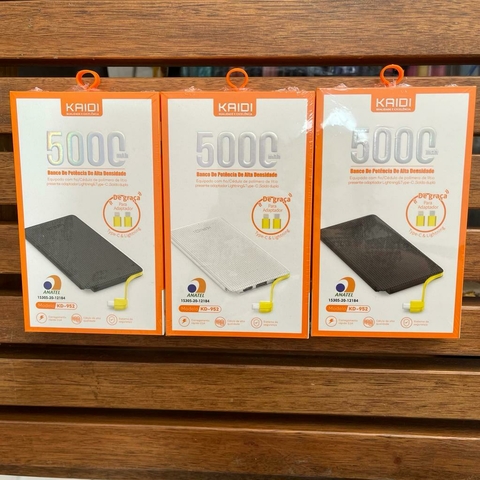 Carregador Portátil 5.000mAh Três Saídas Micro & Lightning & Type-C Kaidi KD-952