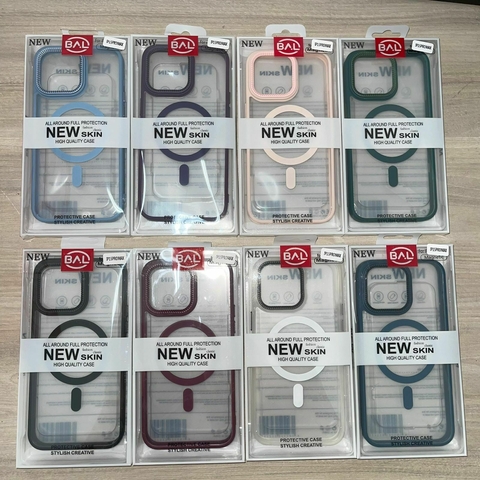 Capa Transparente com Borda Colorida e MagSafe New Skin