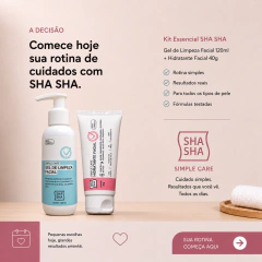 Imagem do Kit Essencial SHA SHA | Gel de Limpeza Facial 120ml + Hidratante Facial 40g | Rotina Simplificada