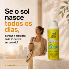 Protetor Solar Facial SHA SHA 45g | Todos os Tipos de Pele | Alta Proteção UVA + UVB | FPS 50 e FPUVA 20