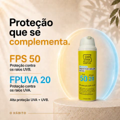 Protetor Solar Facial SHA SHA 45g | Todos os Tipos de Pele | Alta Proteção UVA + UVB | FPS 50 e FPUVA 20 - SHA SHA Cosméticos