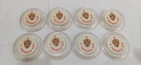 Jogo De Botão Antigo Time Portuguesa 8 peças