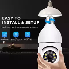 2MP E27 Bulb Surveillance Camera Night Vision Full Color Automatic Human Tracking 4x Digital Zoom Video Indoor Security Monitor