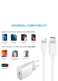 Carregador de Energia 20W USB-C Rápido Original Para Iphone 11 12 13 14 Mini Pro Max - Entrega Rápida en internet