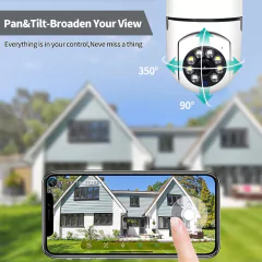 Image of 2MP E27 Bulb Surveillance Camera Night Vision Full Color Automatic Human Tracking 4x Digital Zoom Video Indoor Security Monitor