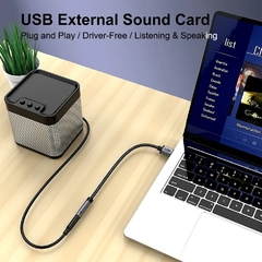 Imagen de Adaptador USB para P2 (3.5mm) – Áudio Estéreo Hi-Fi com Entrada para Fone e Microfone