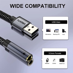 Adaptador USB para P2 (3.5mm) – Áudio Estéreo Hi-Fi com Entrada para Fone e Microfone en internet