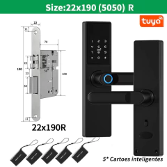 Imagen de Electronic Door Lock Work with Digital Smart Lock Tuya Wifi App Remote Unlocking Keyless Lock Fingerprint Door Lock RH05