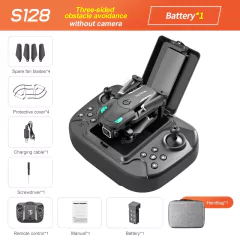 Mini Drone S128 avec caméra HD double 4K, triple face, pour éviter les obstacles, pression de l'air, hauteur fixe, jouet profess on internet