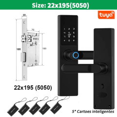Imagen de Electronic Door Lock Work with Digital Smart Lock Tuya Wifi App Remote Unlocking Keyless Lock Fingerprint Door Lock RH05