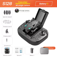 Mini Drone S128 avec caméra HD double 4K, triple face, pour éviter les obstacles, pression de l'air, hauteur fixe, jouet profess - online store