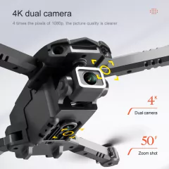 Mini Drone S128 avec caméra HD double 4K, triple face, pour éviter les obstacles, pression de l'air, hauteur fixe, jouet profess - online store