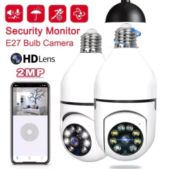 2MP E27 Bulb Surveillance Camera Night Vision Full Color Automatic Human Tracking 4x Digital Zoom Video Indoor Security Monitor - online store