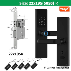 Electronic Door Lock Work with Digital Smart Lock Tuya Wifi App Remote Unlocking Keyless Lock Fingerprint Door Lock RH05 en internet