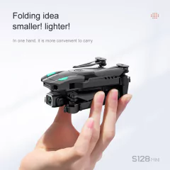 Mini Drone S128 avec caméra HD double 4K, triple face, pour éviter les obstacles, pression de l'air, hauteur fixe, jouet profess - buy online