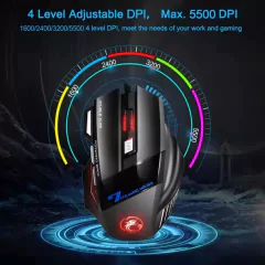 Mouse Gamer Jogos Laser 3600dpi Usb Com Fio Led 7 Botões Iluminado - HighTech Tecnologias