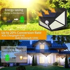 100 LED Solar Wall Lights Waterproof Outdoor Solar Lamp Wireless Solar Powered Sunlight Street Light for Garden Decoration - HighTech Tecnologias