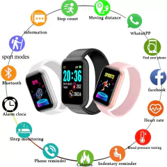 Y68 Smart Watch Heart Rate Blood Pressure Blood Oxygen Monitoring Multi-Function Reminder Sleep Monitoring on internet