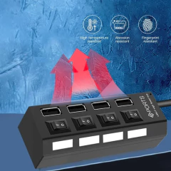 USB 2.0 Hub Multi USB Splitter Ports Hub Use Power Adapter4/ 7 Port Multiple Expander Hub with Switch 30CM Cable For Home - buy online