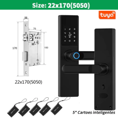 Electronic Door Lock Work with Digital Smart Lock Tuya Wifi App Remote Unlocking Keyless Lock Fingerprint Door Lock RH05