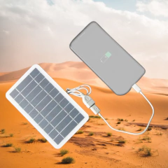 Portable Solar Panel 5V 2W Solar Plate with USB Safe Charge Stabilize Battery Charger for Power Bank Phone Outdoor Camping Home
